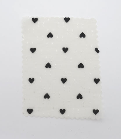 【25SS-248】ハートorリボンフロッキープリントきらきら楊柳シフォン　/0.5ｙあたり = ～650円