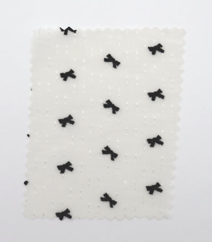 【25SS-248】ハートorリボンフロッキープリントきらきら楊柳シフォン　/0.5ｙあたり = ～650円