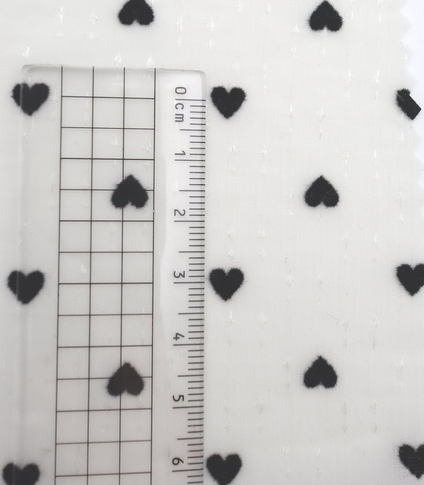 【25SS-248】ハートorリボンフロッキープリントきらきら楊柳シフォン　/0.5ｙあたり = ～650円