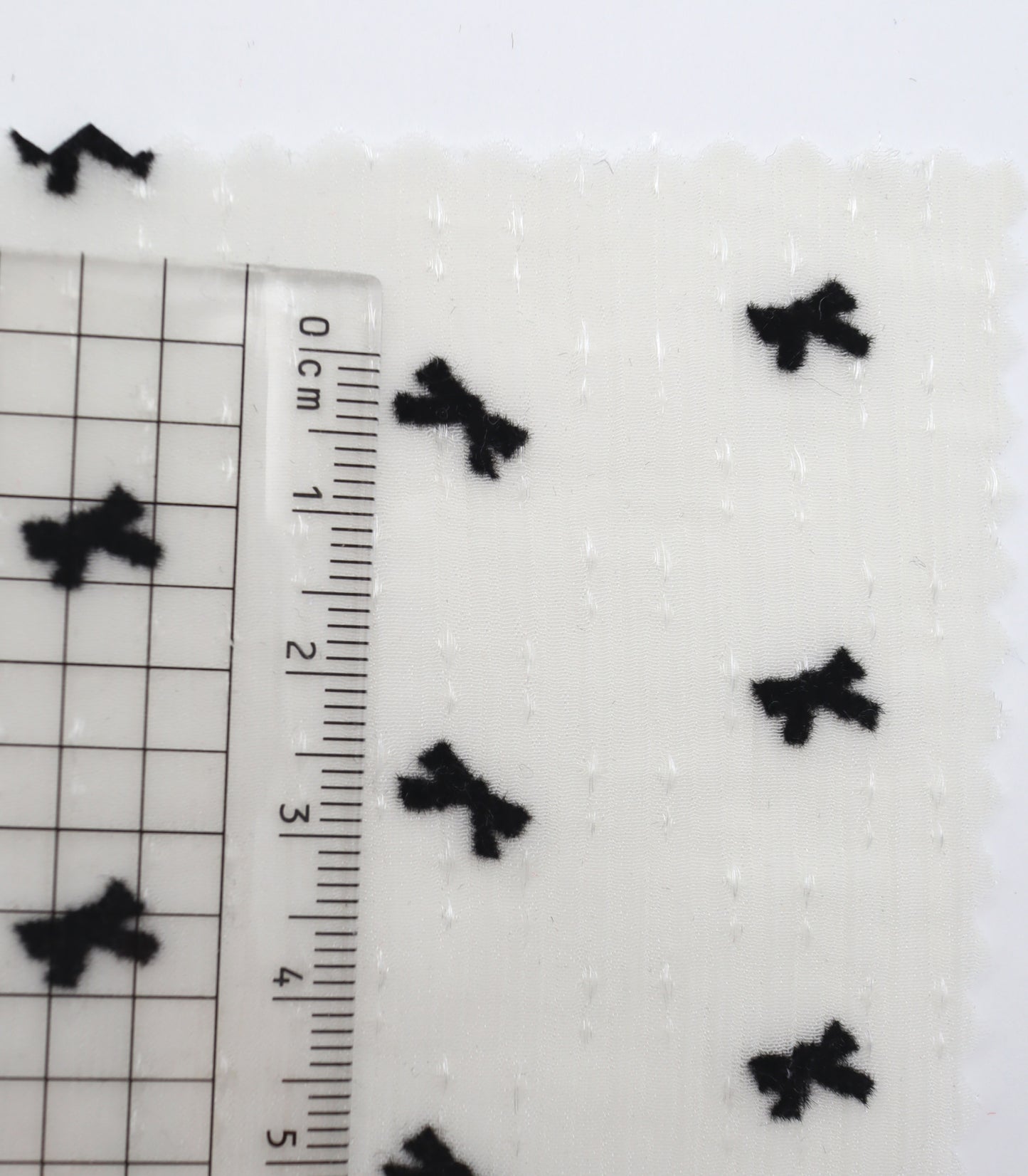 【25SS-248】ハートorリボンフロッキープリントきらきら楊柳シフォン　/0.5ｙあたり = ～650円