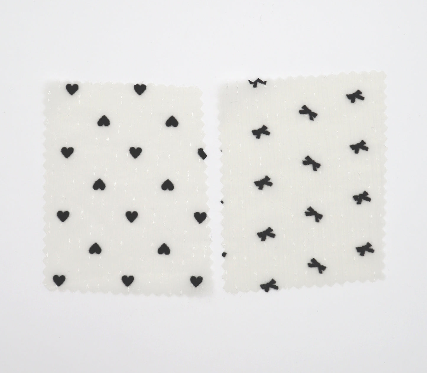 【25SS-248】ハートorリボンフロッキープリントきらきら楊柳シフォン　/0.5ｙあたり = ～650円