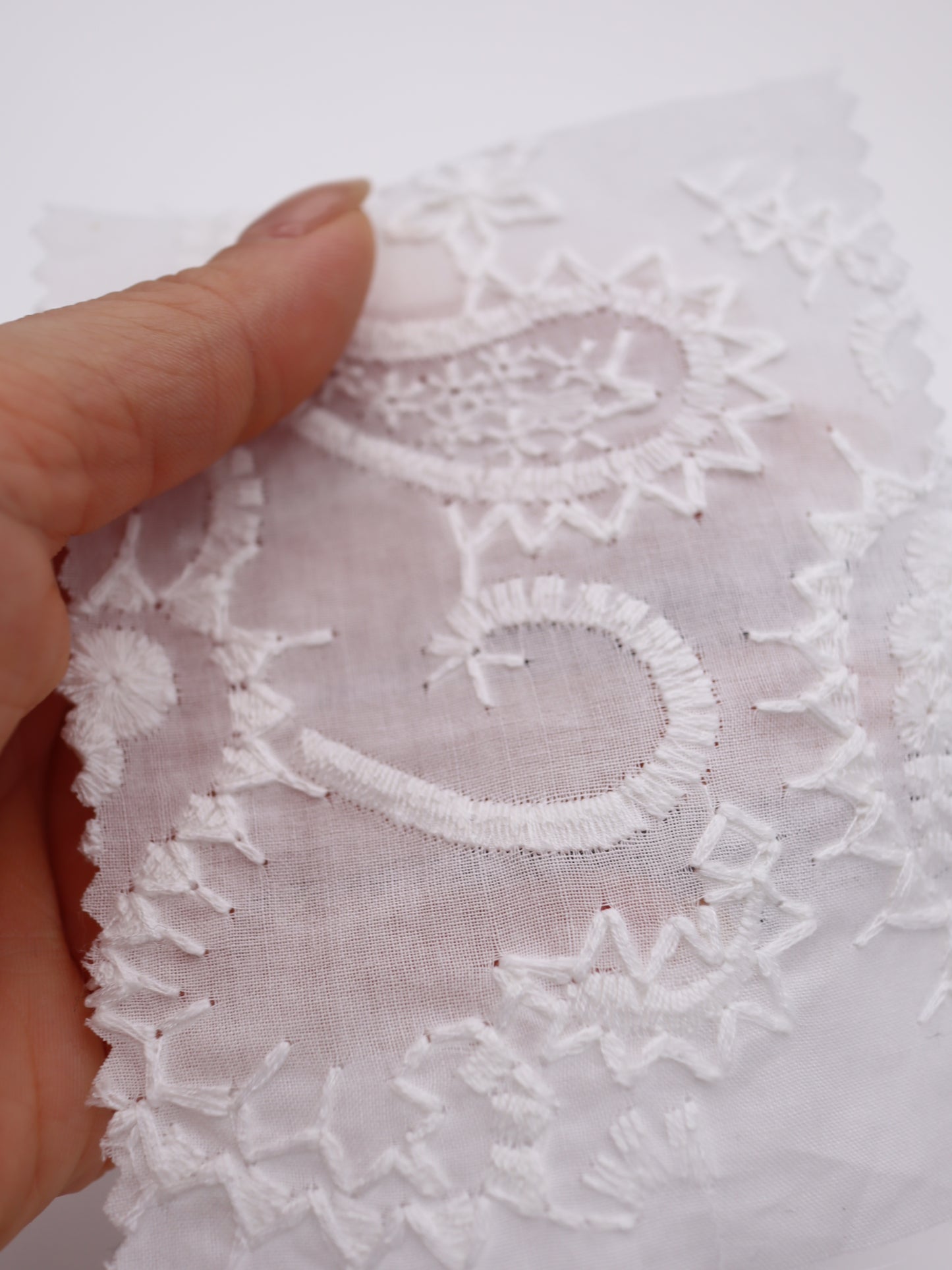 綿100%・ペイズリー刺繍レース生地｜【生地幅】約132センチ 【混率】綿100％｜春夏ブラウス・ワンピース・子供服向け 26SS-102