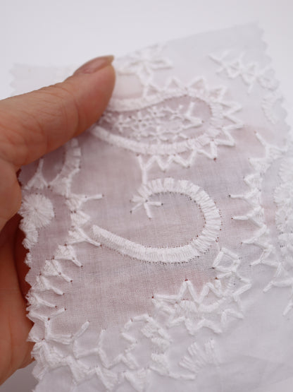 綿100%・ペイズリー刺繍レース生地｜【生地幅】約132センチ 【混率】綿100％｜春夏ブラウス・ワンピース・子供服向け 26SS-102