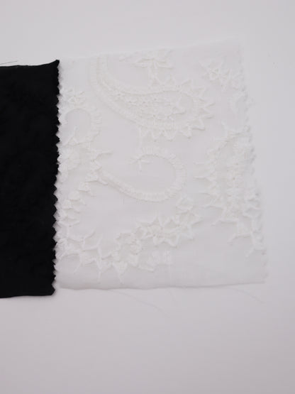 綿100%・ペイズリー刺繍レース生地｜【生地幅】約132センチ 【混率】綿100％｜春夏ブラウス・ワンピース・子供服向け 26SS-102
