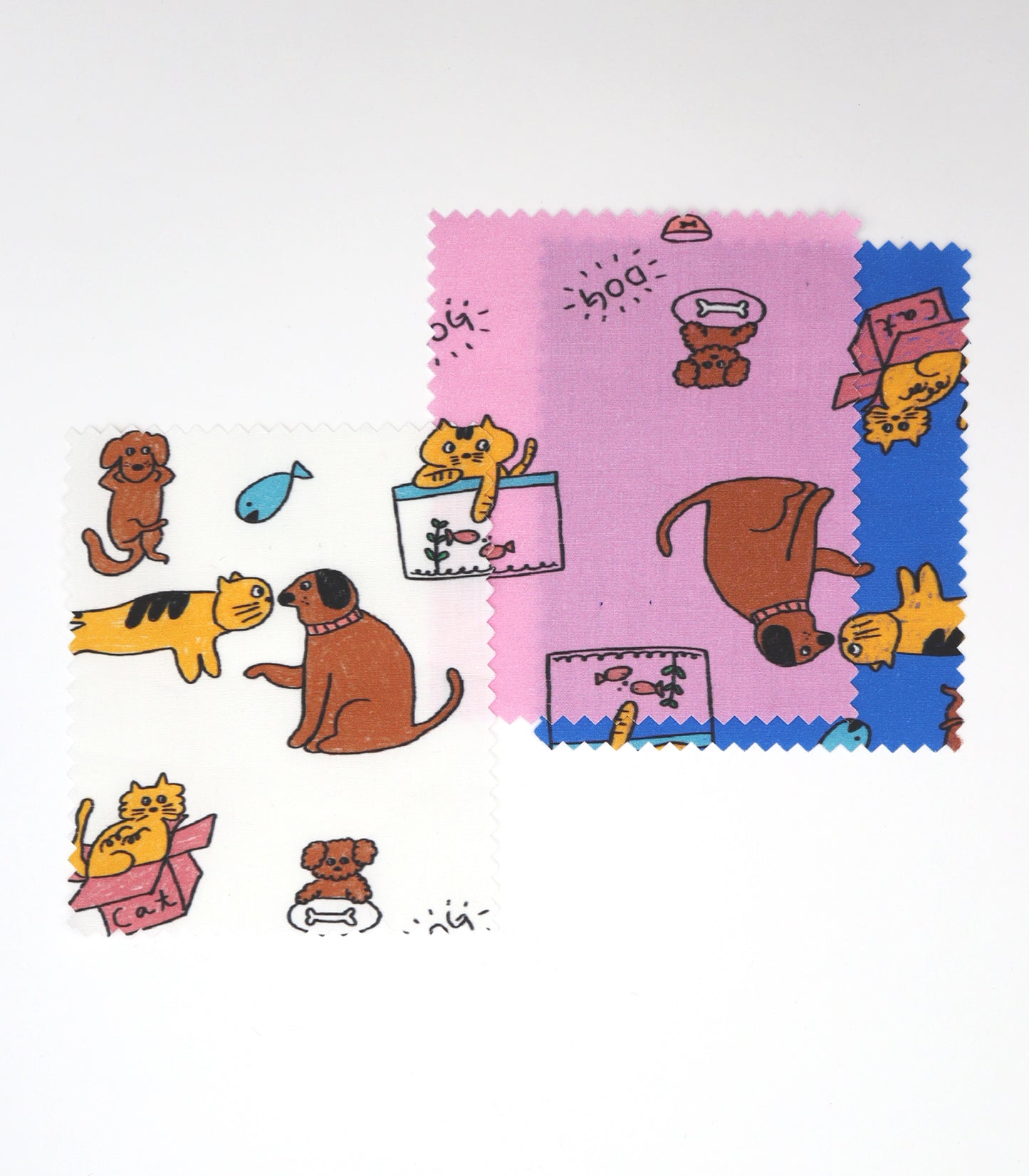 【25SS-253】仲良しワンにゃんずプリント綿ローン　/0.5ｙあたり = ～850円