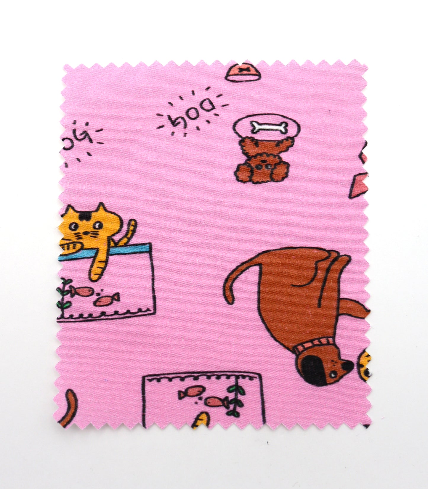 【25SS-253】仲良しワンにゃんずプリント綿ローン　/0.5ｙあたり = ～850円