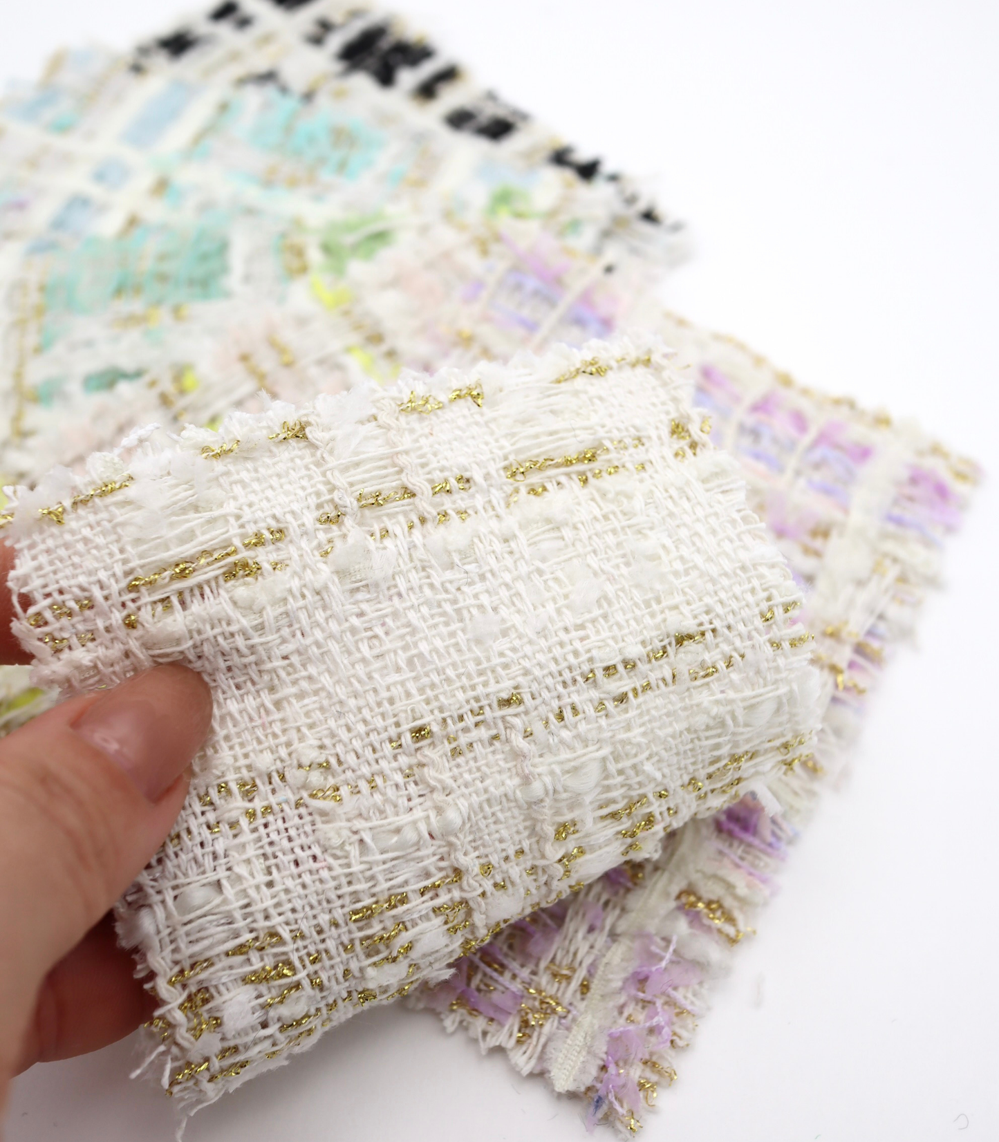 【25SS-338】テープヤーンラメ混ツィード　/0.5ｙあたり=～1235円