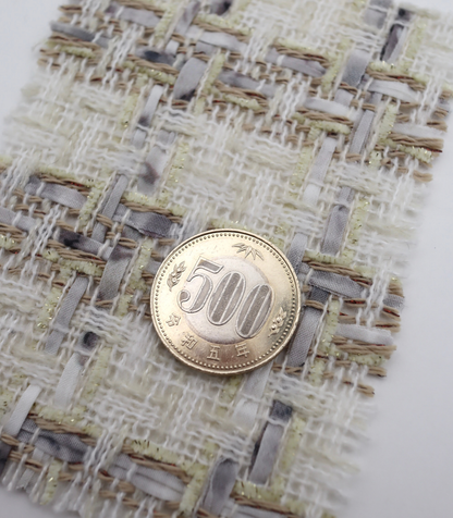 【25SS-337】テープヤーンラメ混ツイード　/0.5ｙあたり=～1220円