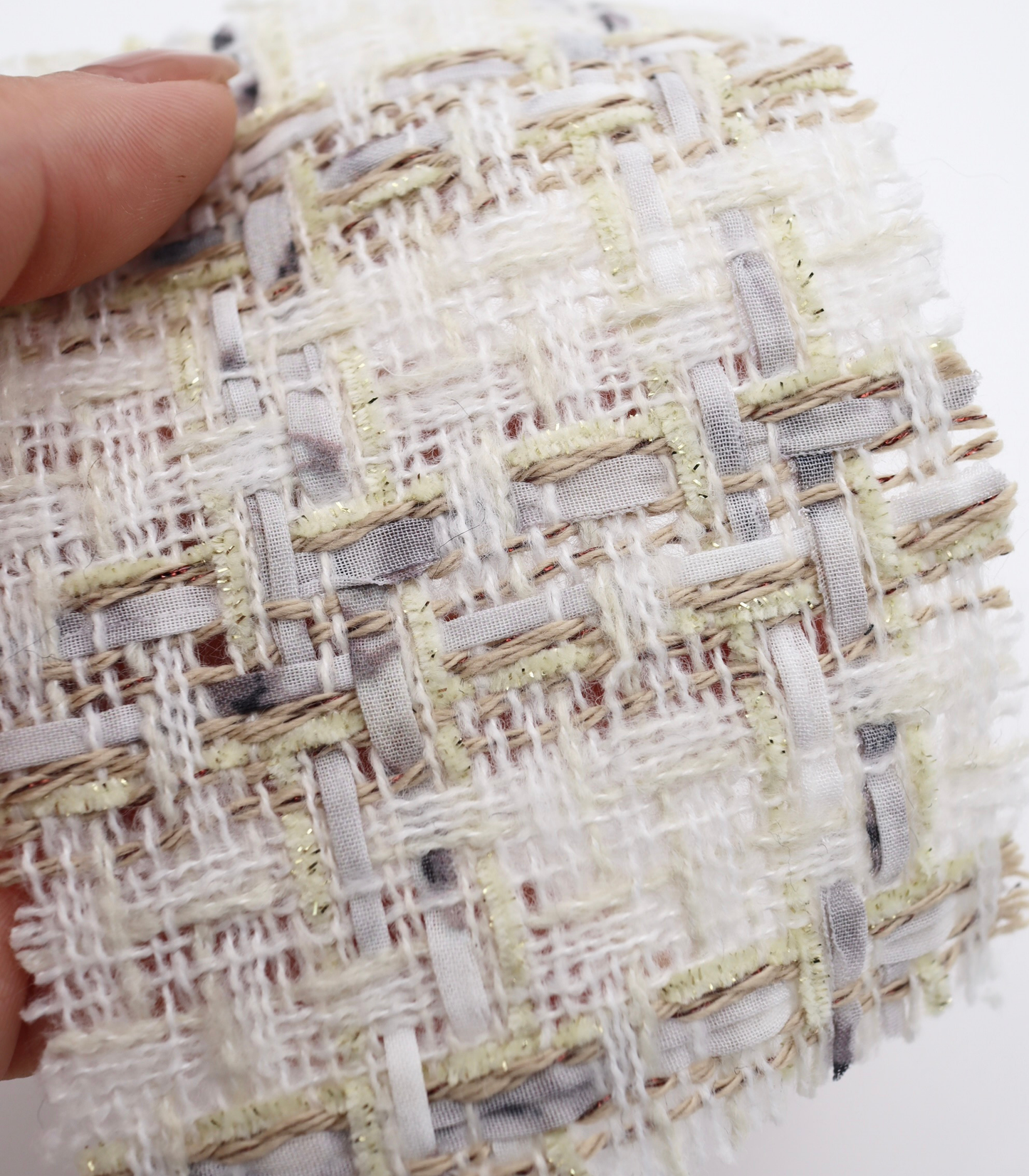 【25SS-337】テープヤーンラメ混ツイード　/0.5ｙあたり=～1220円