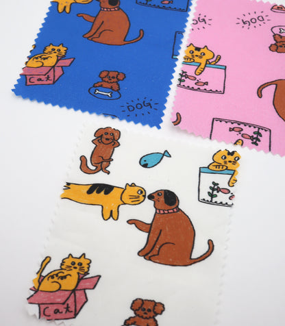 【25SS-253】仲良しワンにゃんずプリント綿ローン　/0.5ｙあたり = ～850円