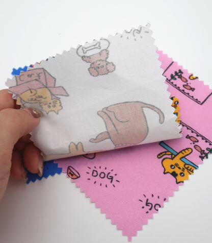 【25SS-253】仲良しワンにゃんずプリント綿ローン　/0.5ｙあたり = ～850円