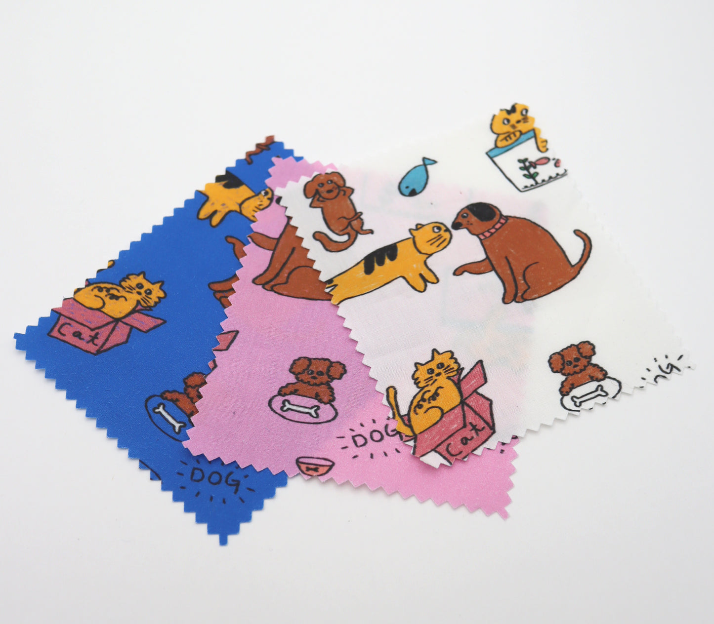 【25SS-253】仲良しワンにゃんずプリント綿ローン　/0.5ｙあたり = ～850円