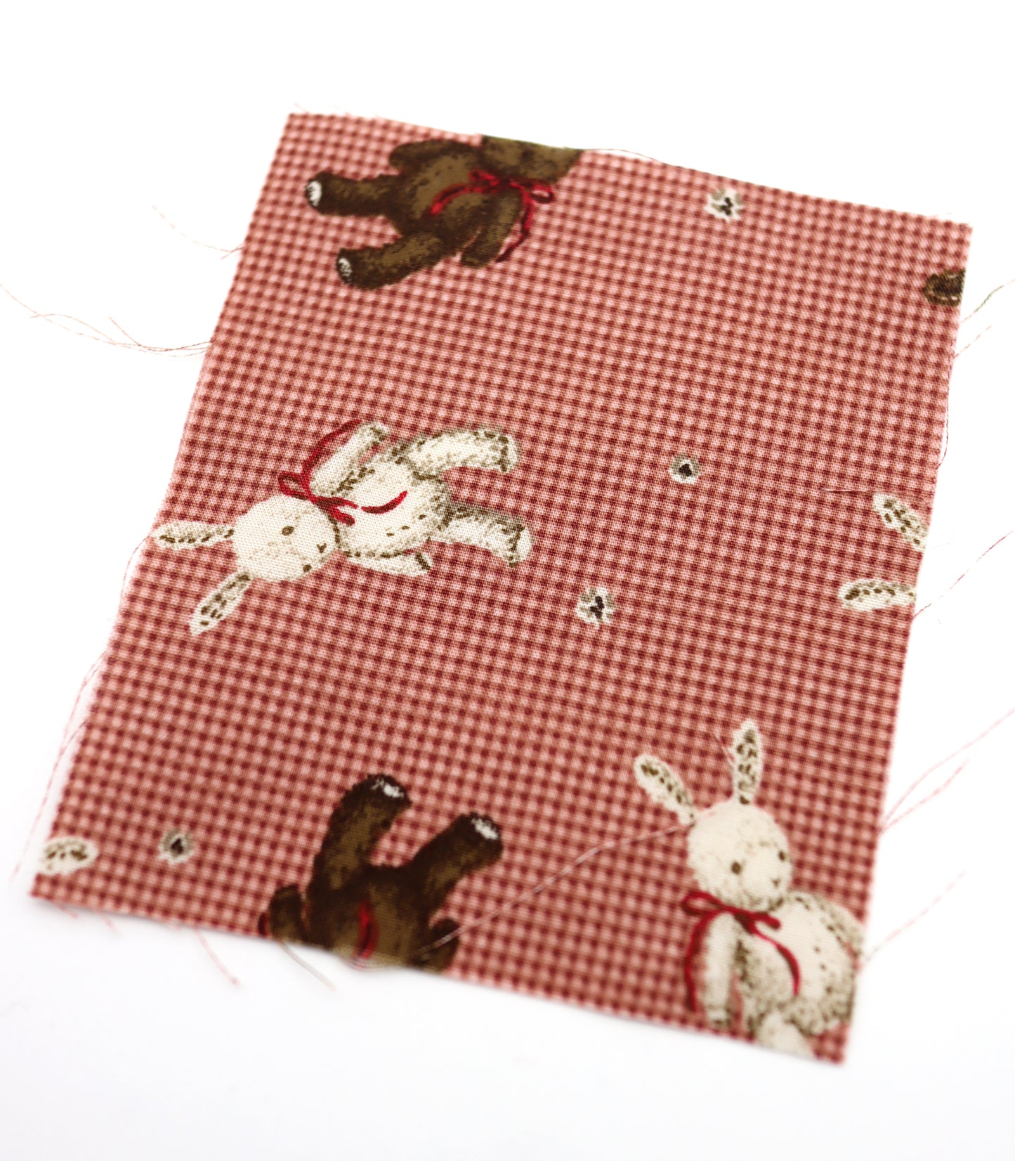 【25SS-234】リボン付きうさちゃん×ギンガムチェック綿ローン　/0.5ｙあたり = ～770円