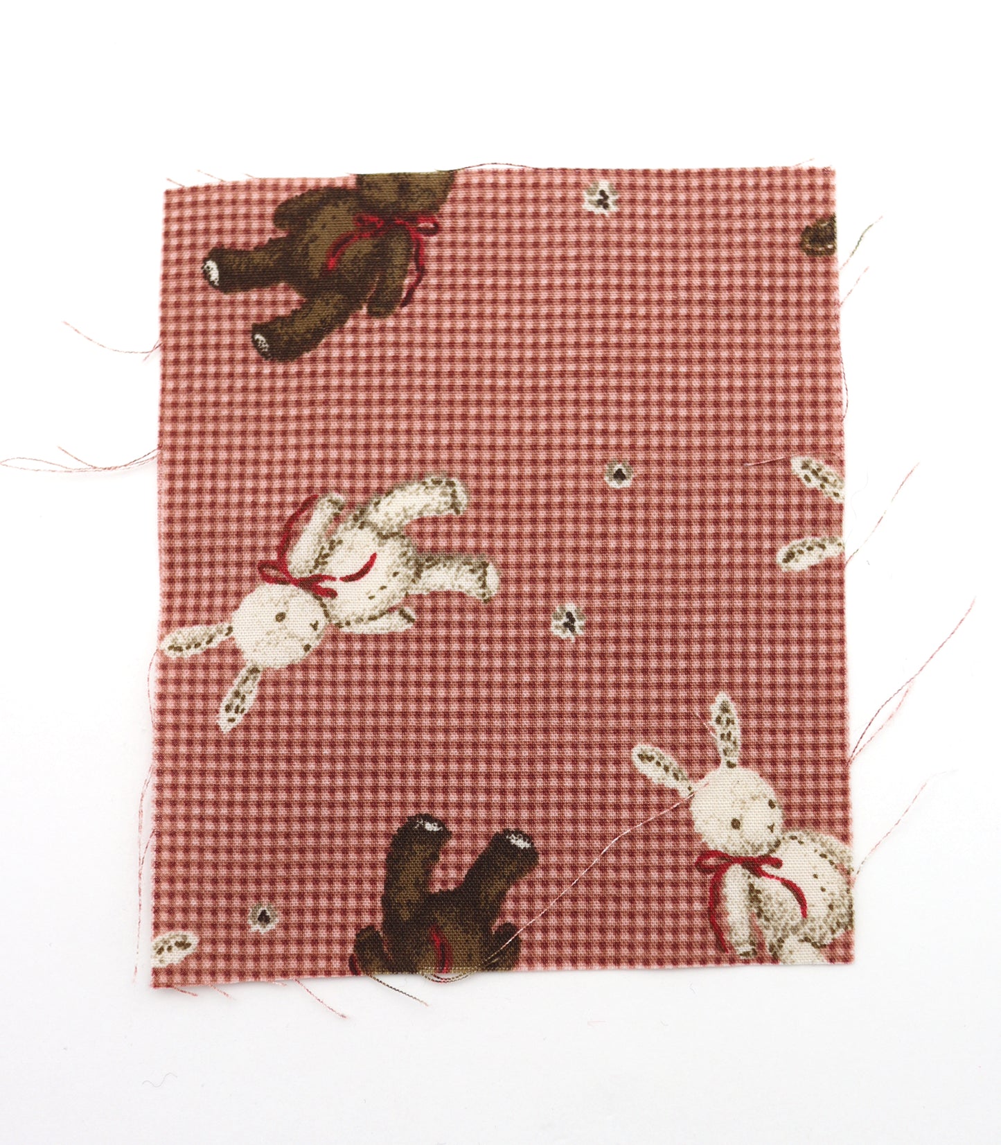 【25SS-234】リボン付きうさちゃん×ギンガムチェック綿ローン　/0.5ｙあたり = ～770円