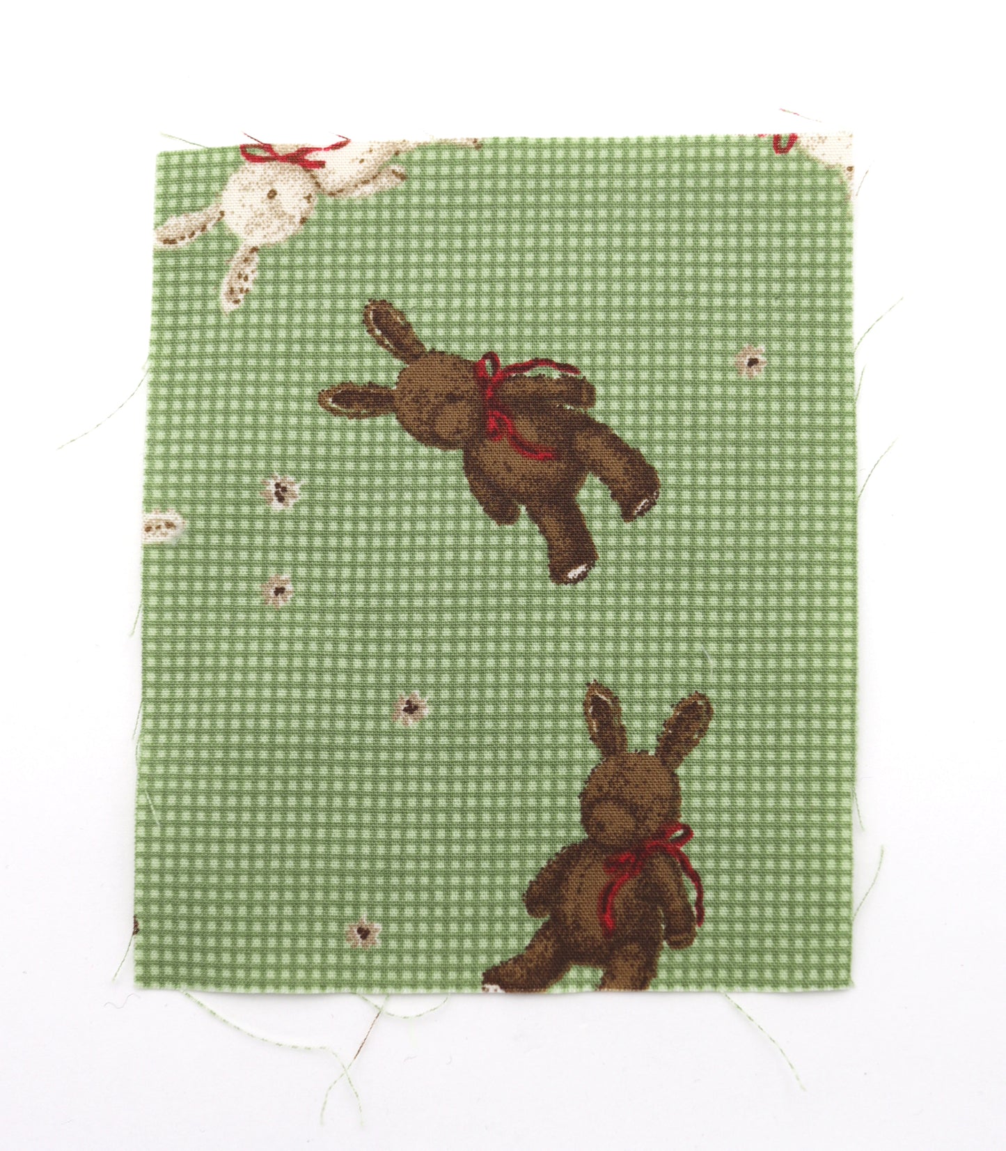 【25SS-234】リボン付きうさちゃん×ギンガムチェック綿ローン　/0.5ｙあたり = ～770円