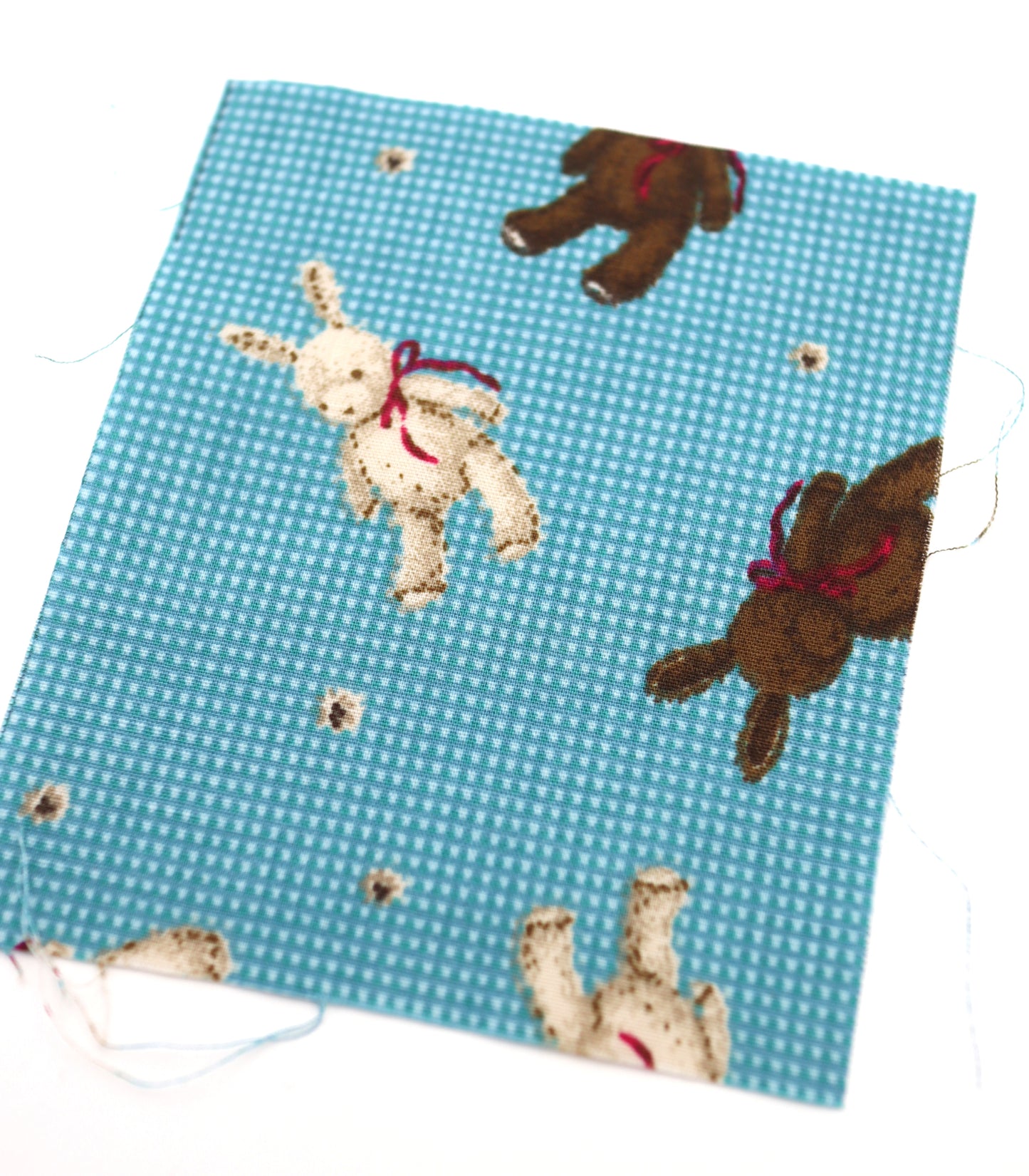 【25SS-234】リボン付きうさちゃん×ギンガムチェック綿ローン　/0.5ｙあたり = ～770円