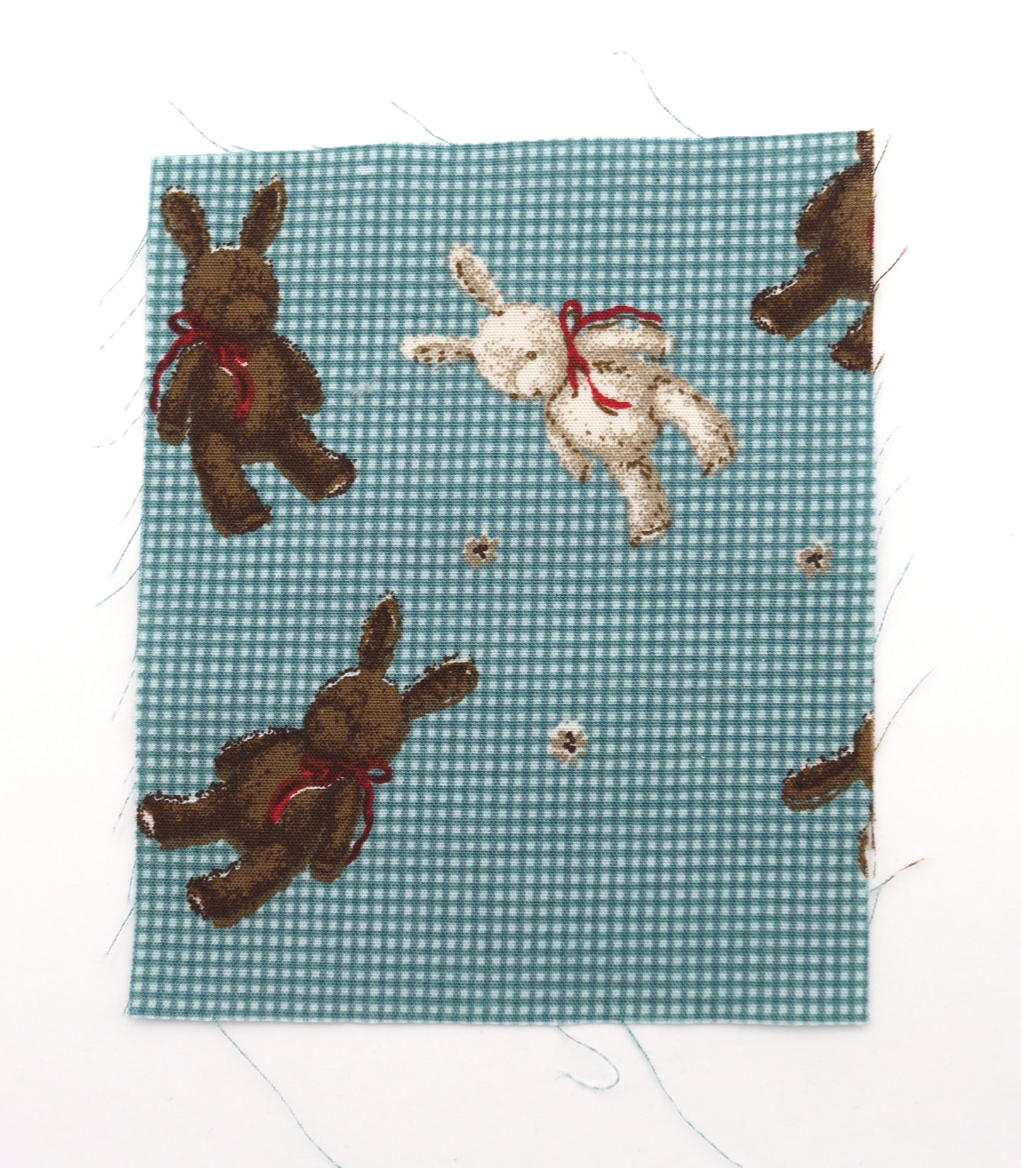 【25SS-234】リボン付きうさちゃん×ギンガムチェック綿ローン　/0.5ｙあたり = ～770円