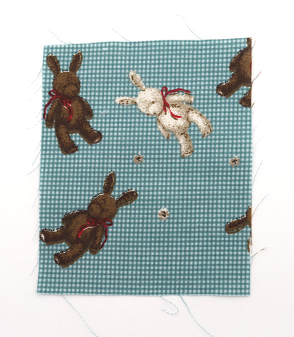 【25SS-234】リボン付きうさちゃん×ギンガムチェック綿ローン　/0.5ｙあたり = ～770円