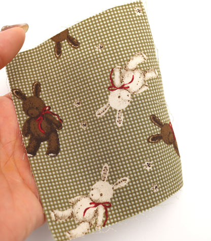 【25SS-234】リボン付きうさちゃん×ギンガムチェック綿ローン　/0.5ｙあたり = ～770円