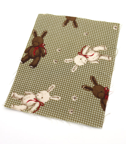 【25SS-234】リボン付きうさちゃん×ギンガムチェック綿ローン　/0.5ｙあたり = ～770円