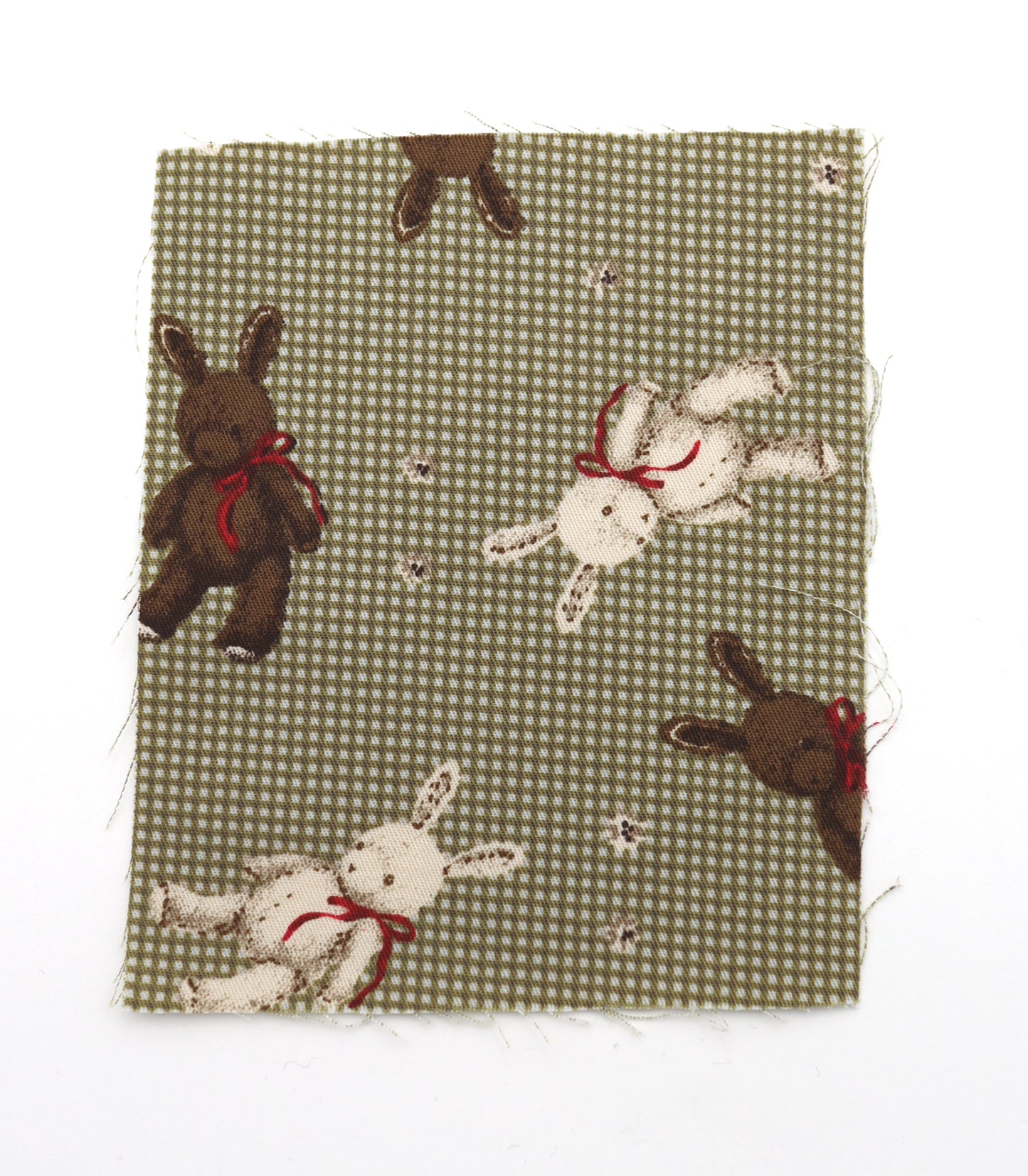 【25SS-234】リボン付きうさちゃん×ギンガムチェック綿ローン　/0.5ｙあたり = ～770円