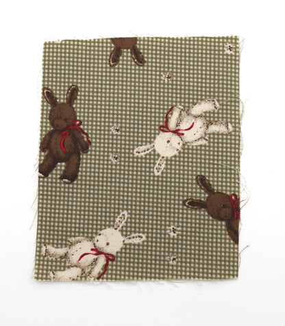 【25SS-234】リボン付きうさちゃん×ギンガムチェック綿ローン　/0.5ｙあたり = ～770円