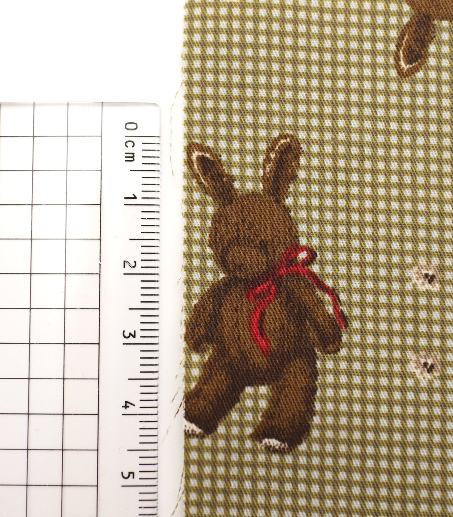 【25SS-234】リボン付きうさちゃん×ギンガムチェック綿ローン　/0.5ｙあたり = ～770円