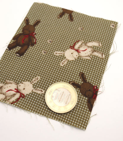 【25SS-234】リボン付きうさちゃん×ギンガムチェック綿ローン　/0.5ｙあたり = ～770円