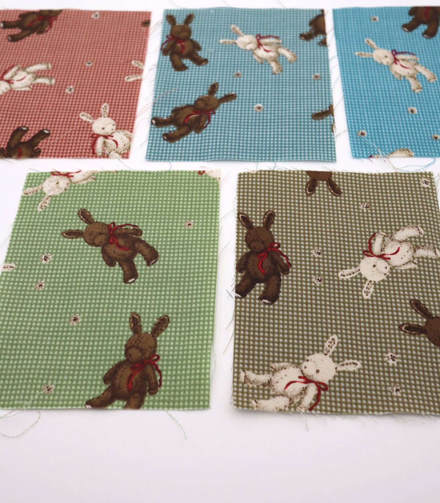 【25SS-234】リボン付きうさちゃん×ギンガムチェック綿ローン　/0.5ｙあたり = ～770円