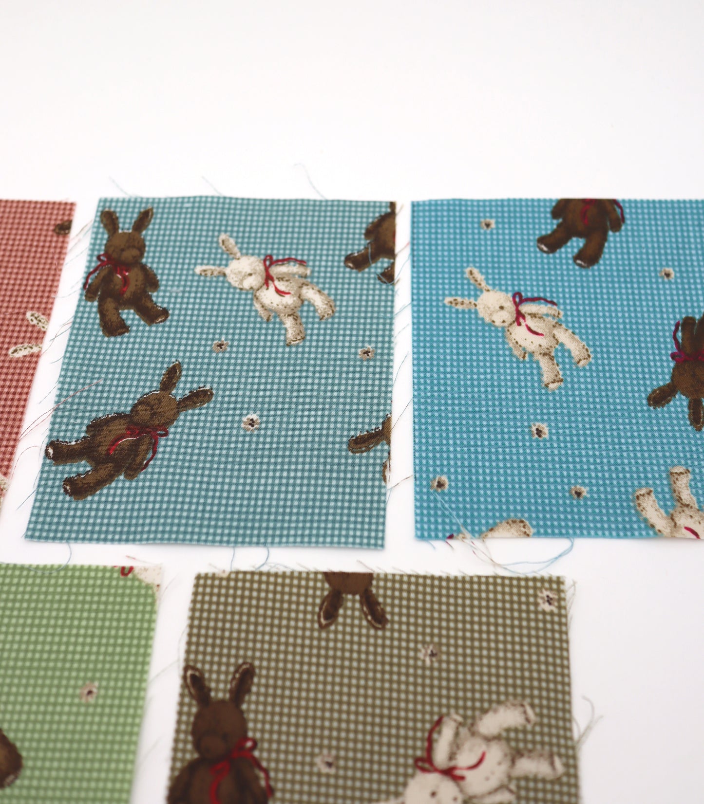 【25SS-234】リボン付きうさちゃん×ギンガムチェック綿ローン　/0.5ｙあたり = ～770円