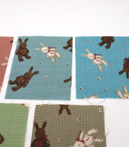 【25SS-234】リボン付きうさちゃん×ギンガムチェック綿ローン　/0.5ｙあたり = ～770円