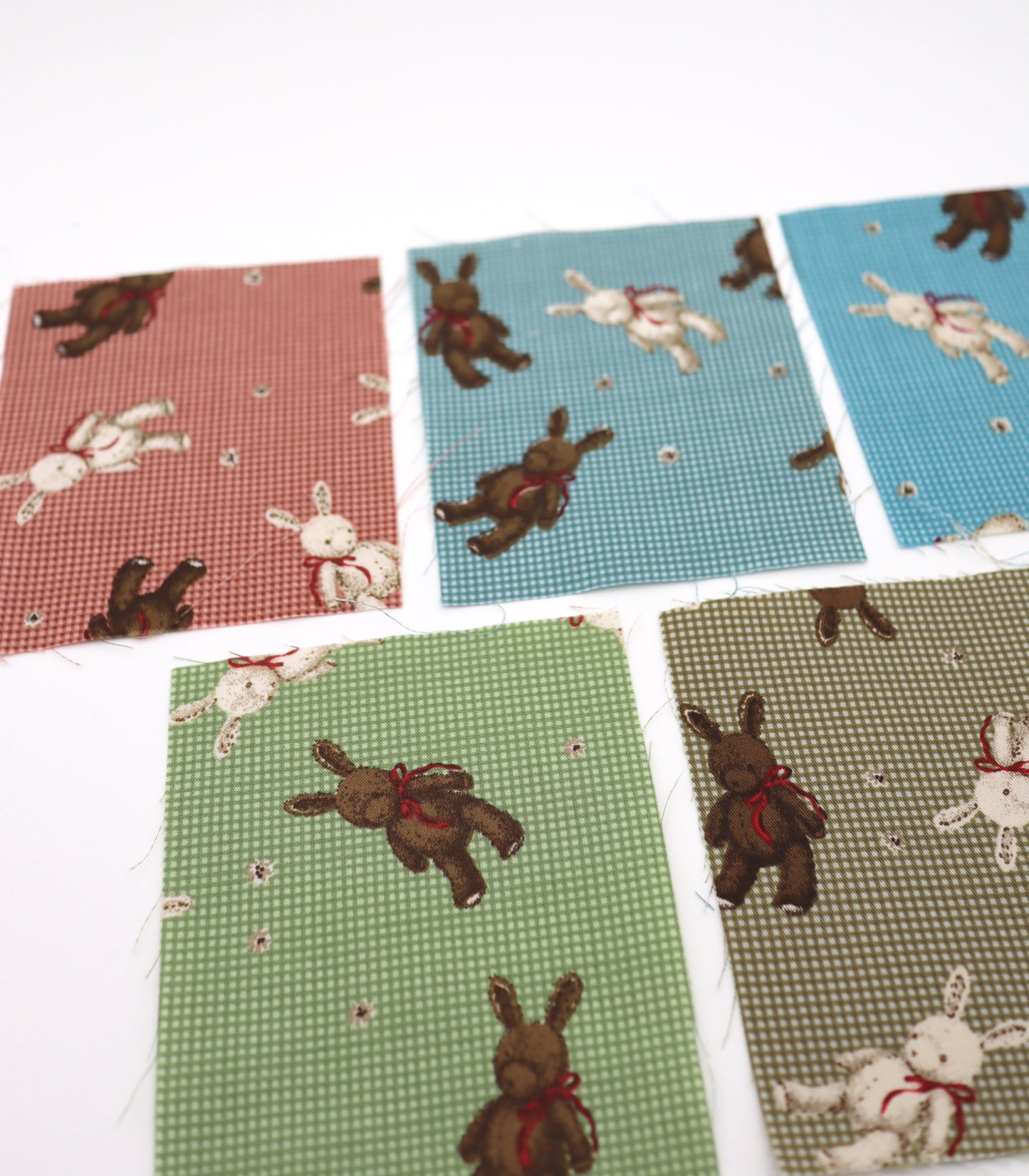 【25SS-234】リボン付きうさちゃん×ギンガムチェック綿ローン　/0.5ｙあたり = ～770円