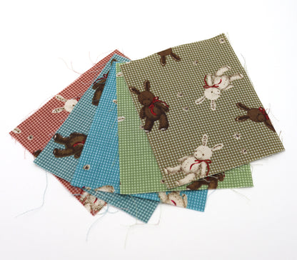 【25SS-234】リボン付きうさちゃん×ギンガムチェック綿ローン　/0.5ｙあたり = ～770円