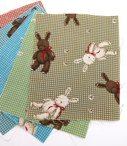 【25SS-234】リボン付きうさちゃん×ギンガムチェック綿ローン　/0.5ｙあたり = ～770円