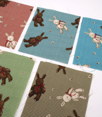 【25SS-234】リボン付きうさちゃん×ギンガムチェック綿ローン　/0.5ｙあたり = ～770円