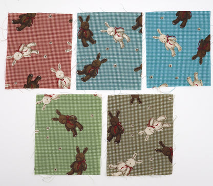 【25SS-234】リボン付きうさちゃん×ギンガムチェック綿ローン　/0.5ｙあたり = ～770円