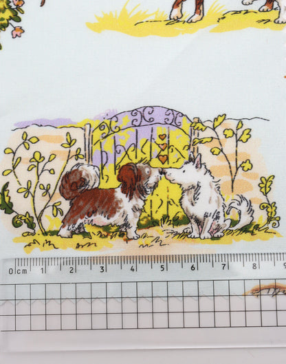 【25SS-254】お散歩ワンちゃんズプリント綿ローン　/0.5ｙあたり = ～850円