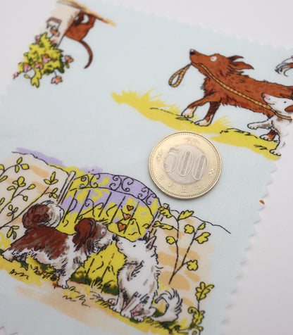 【25SS-254】お散歩ワンちゃんズプリント綿ローン　/0.5ｙあたり = ～850円