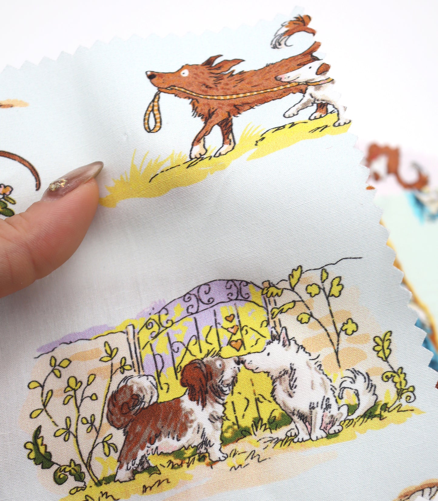 【25SS-254】お散歩ワンちゃんズプリント綿ローン　/0.5ｙあたり = ～850円