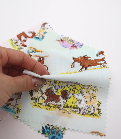 【25SS-254】お散歩ワンちゃんズプリント綿ローン　/0.5ｙあたり = ～850円