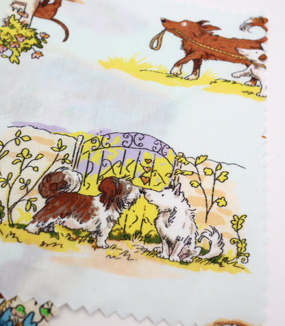 【25SS-254】お散歩ワンちゃんズプリント綿ローン　/0.5ｙあたり = ～850円