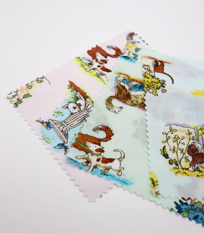 【25SS-254】お散歩ワンちゃんズプリント綿ローン　/0.5ｙあたり = ～850円