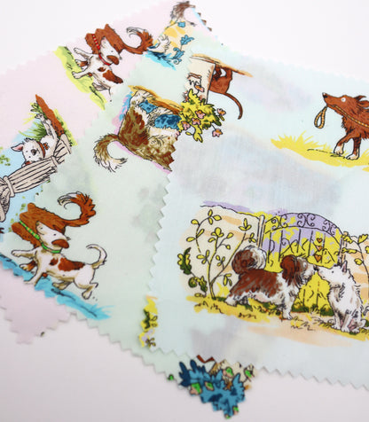 【25SS-254】お散歩ワンちゃんズプリント綿ローン　/0.5ｙあたり = ～850円