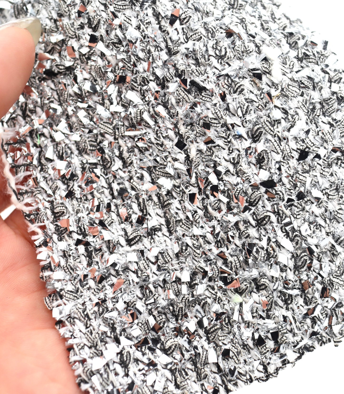 【25SS-304】メタリックテープヤーンミックスツイード　/0.5ｙあたり = ～2265円