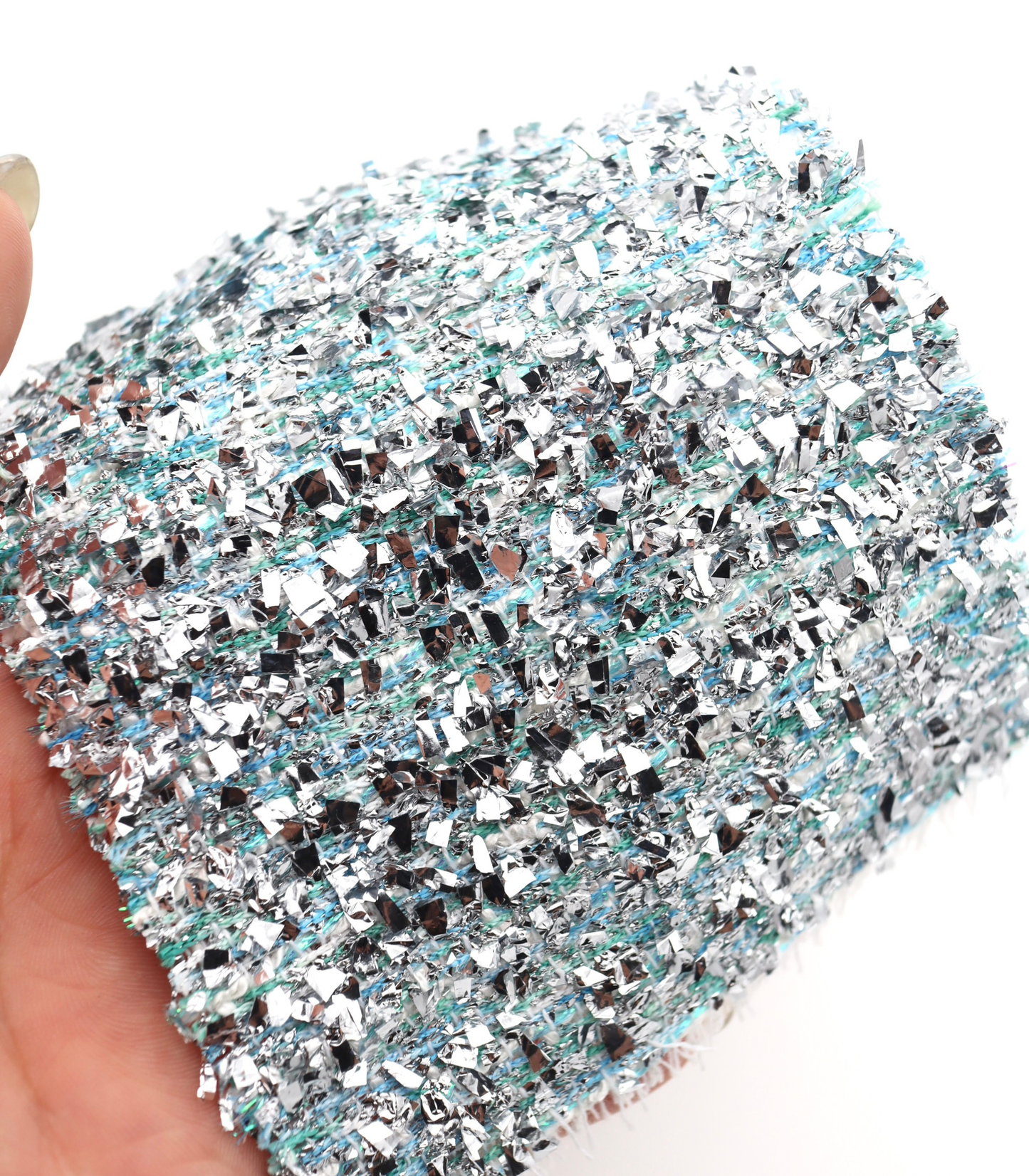 【25SS-304】メタリックテープヤーンミックスツイード　/0.5ｙあたり = ～2265円