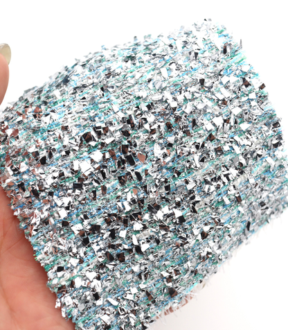 【25SS-304】メタリックテープヤーンミックスツイード　/0.5ｙあたり = ～2265円