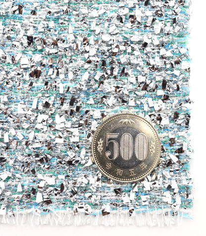 【25SS-304】メタリックテープヤーンミックスツイード　/0.5ｙあたり = ～2265円