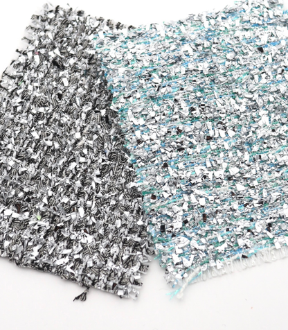 【25SS-304】メタリックテープヤーンミックスツイード　/0.5ｙあたり = ～2265円