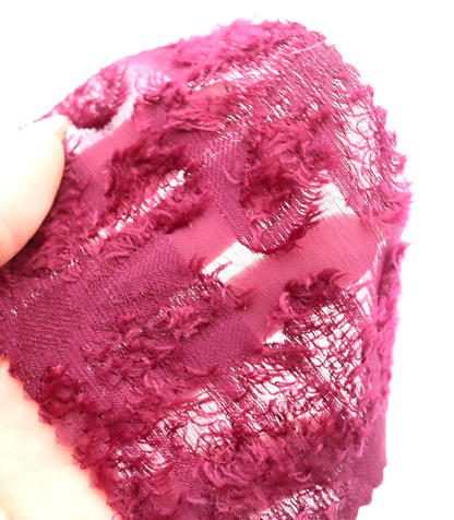 【25SS-305】花柄フリンジジャガードシフォン　/0.5ｙあたり = ～ 785円