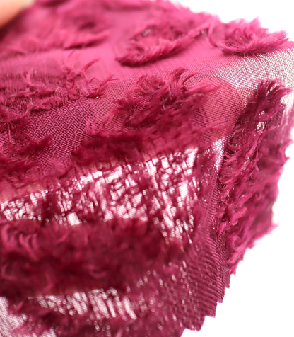 【25SS-305】花柄フリンジジャガードシフォン　/0.5ｙあたり = ～ 785円